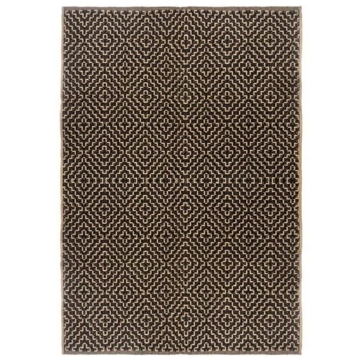 ATMOSPHERA Tapis noir en jute coton - 120 x 170 cm