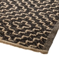 ATMOSPHERA Tapis noir en jute coton - 120 x 170 cm