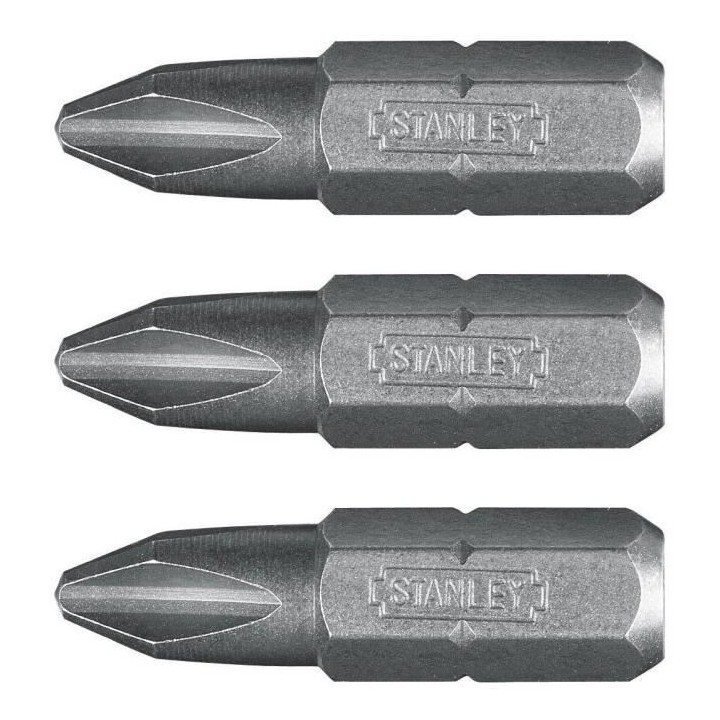 Embouts de vissage a empreinte Phillips PH2 25mm STANLEY - 0-68-946 -