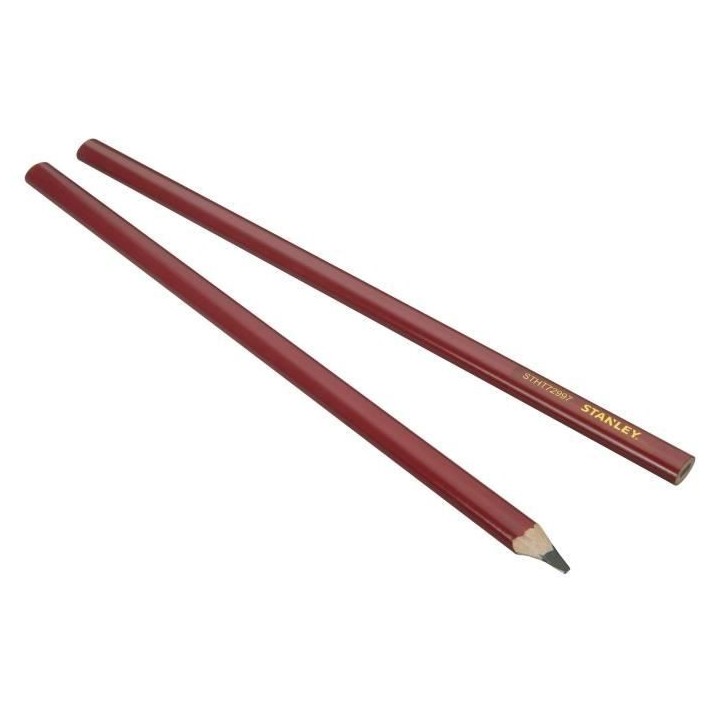2 crayons de charpentier a corps rouge STANLEY - STHT0-72997 - 30 cm