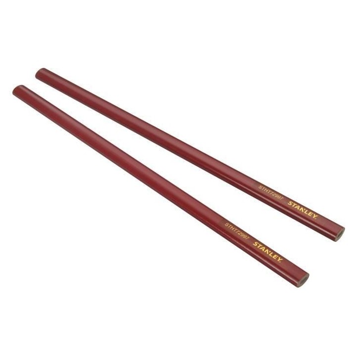 2 crayons de charpentier a corps rouge STANLEY - STHT0-72997 - 30 cm