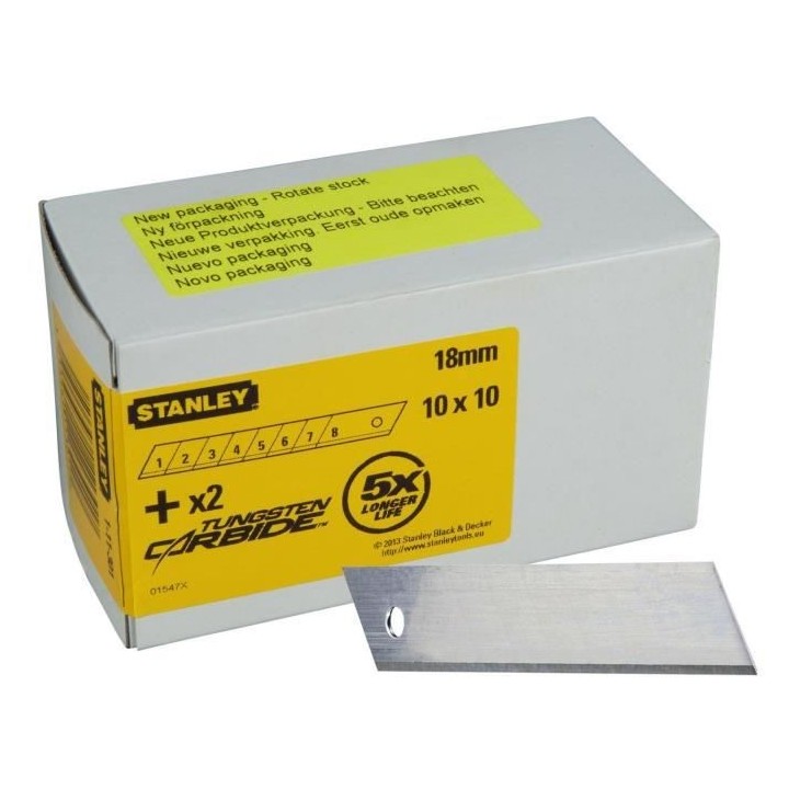10 Distributeurs de 10 lames de cutters STANLEY - 1-11-301 - 18 mm