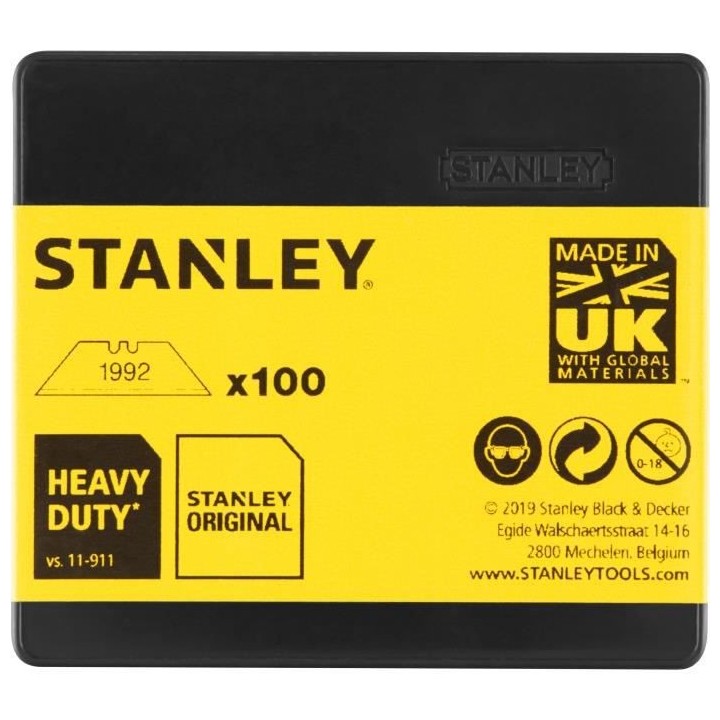 Lames de couteaux 1992 STANLEY - 1-11-921 - 62 mm - Jeu de 100 pieces
