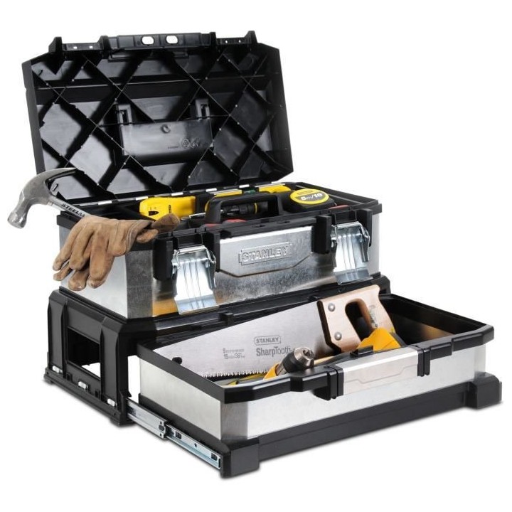 Boîte a outils bimatiere galvanisée avec tiroir STANLEY - 1-95-830 -