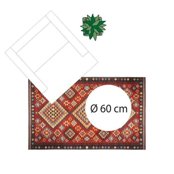 Tapis de salon Kilim - 100 x 150 cm - Rouge