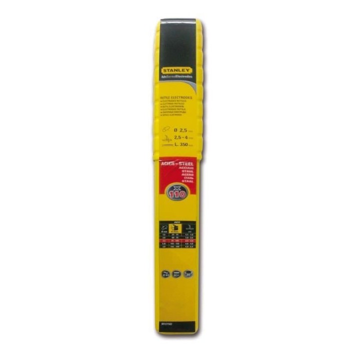 STANLEY 460925 Lot de 110 électrodes rutiles acier - Ø 2,5 mm - L 35