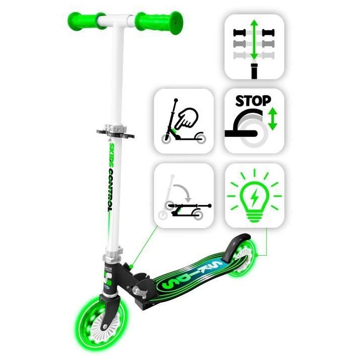 STAMP Trottinette pliable SKIDS CONTROL roues lumineuses