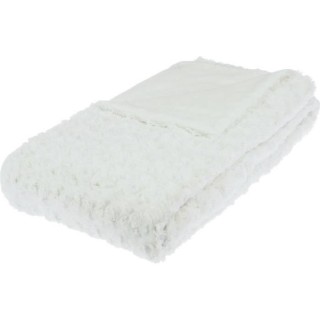 Plaid fourrure bouclée - 120 x 160 cm - Ecru