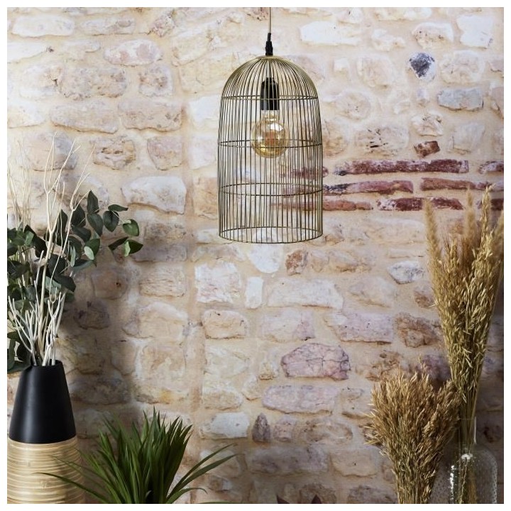 Suspension Cage Haute Filaire - Métal - Mordore Mat - HOME DECO FACTO