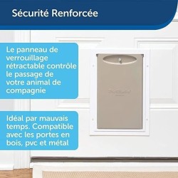 PetSafe - Chatiere Staywell Résistante en Aluminium pour Chien et gros Chat, Systeme de Verrouillage, Robuste, Isolante - taill