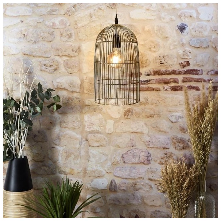 Suspension Cage Haute Filaire - Métal - Mordore Mat - HOME DECO FACTO