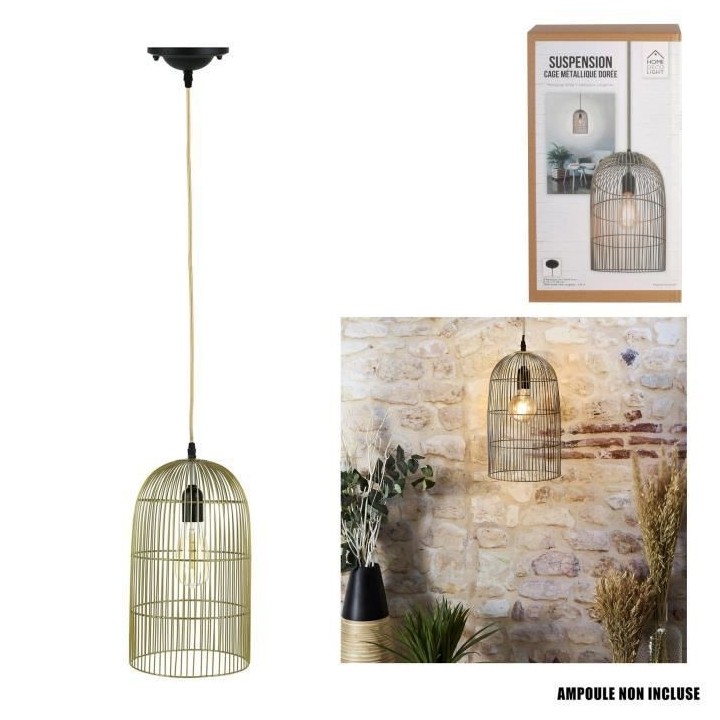 Suspension Cage Haute Filaire - Métal - Mordore Mat - HOME DECO FACTO