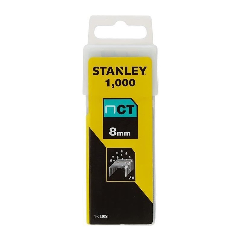 Boîte de 1000 Agrafes pour cable comptaible CT10 STANLEY - 1-CT305T - 8 mm 5/16