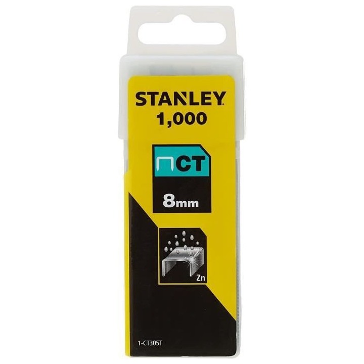 Boîte de 1000 Agrafes pour cable comptaible CT10 STANLEY - 1-CT305T -