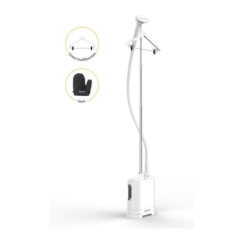 STEAMONE H2020 - Défroisseur vertical blanc - 1900W - 40g par minute - pret en 60 scd - 1,2L