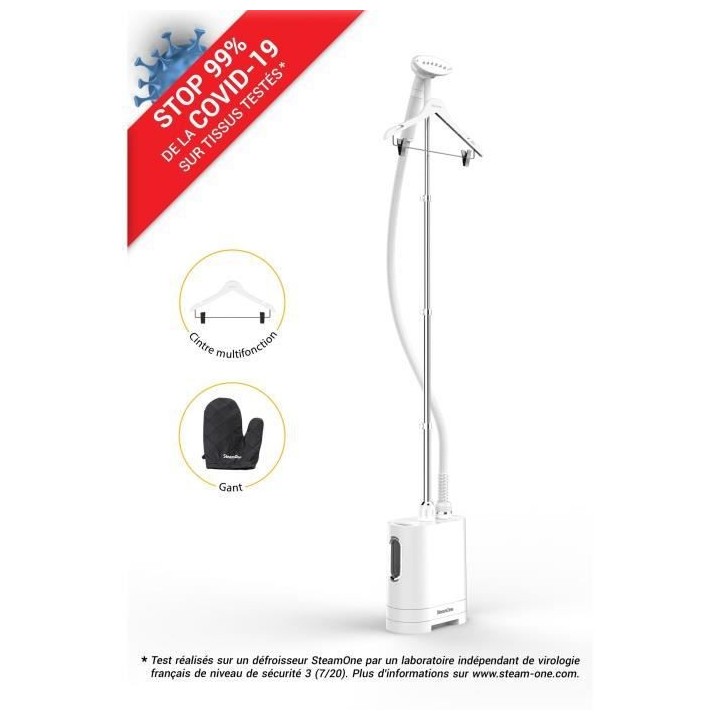 STEAMONE H2020 - Défroisseur vertical blanc - 1900W - 40g par minute