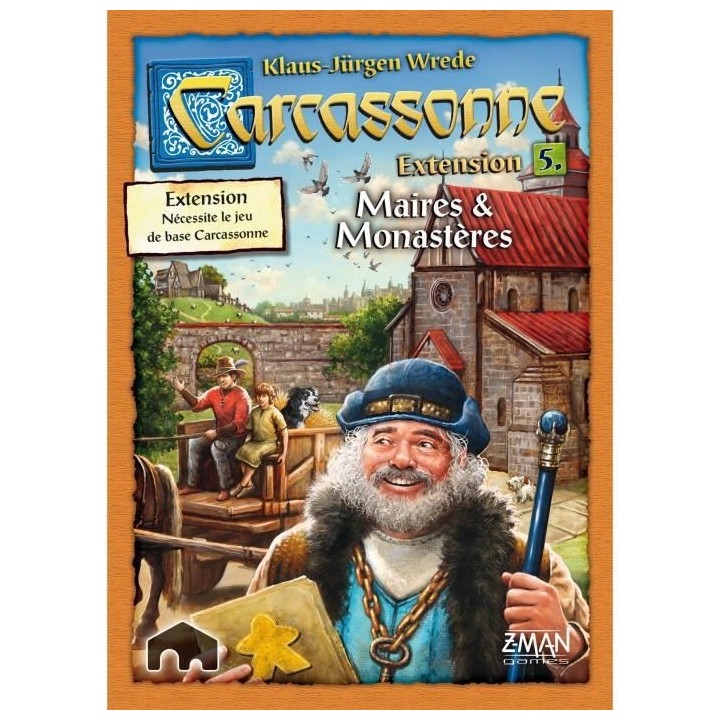 Z-Man Games | Carcassonne - Extension 5 Maires & Monasteres | Jeu de s