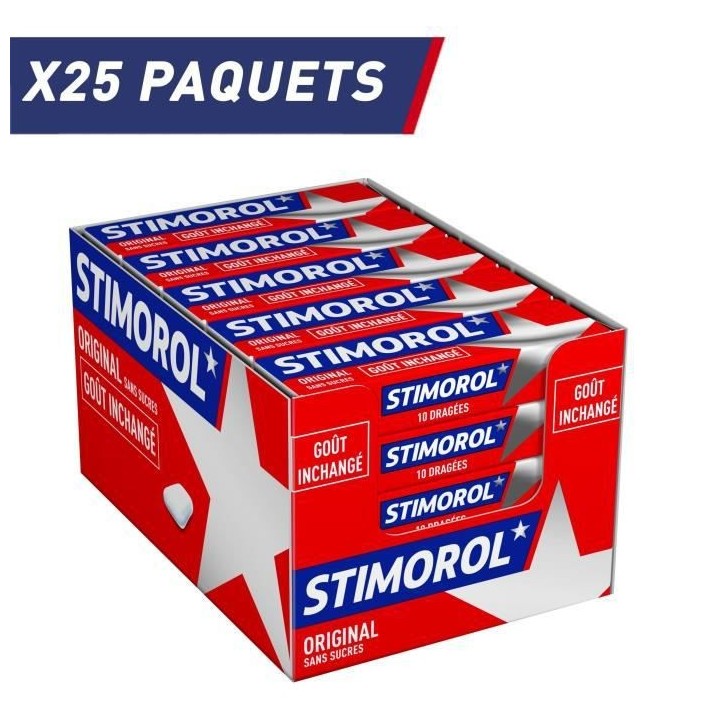 STIMOROL Original - Chewing-Gum sans Sucre avec Édulcorants - Menthe/