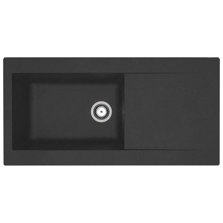 Evier a encastrer en résine 1000 x 500 mm 1 grande cuve - Noir - STRA