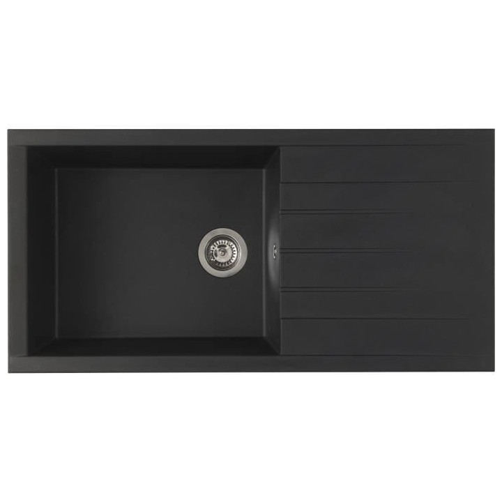 STRADOUR Evier a encastrer CUBE, en SMC NOIR PAILLETE - 06, 1 bac, dim