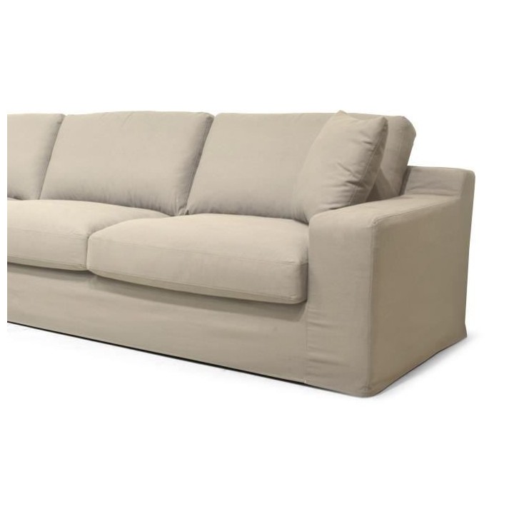 Hexagone - Canapé d'angle fixe gauche - Tissu mastic - L 306 x P 190