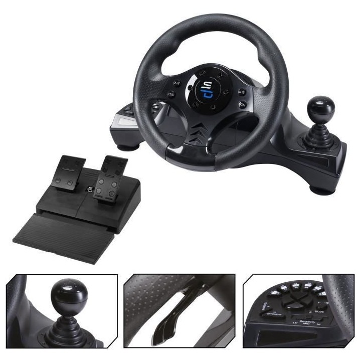 Superdrive - Volant de course GS750 avec pédalier, palettes, levier d