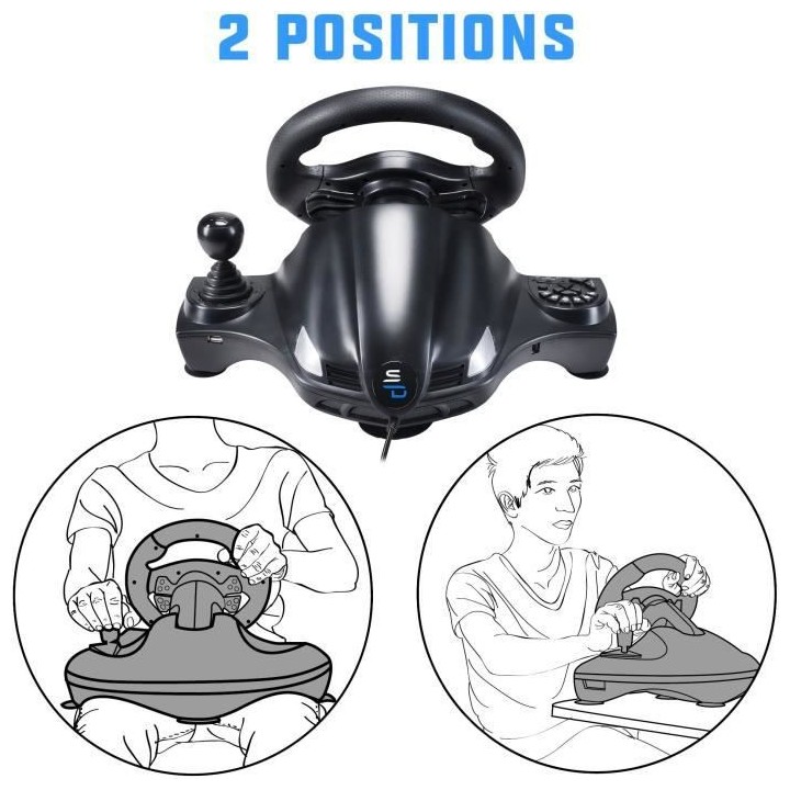 Superdrive - Volant de course GS750 avec pédalier, palettes, levier d