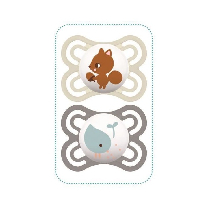 MAM Sucette Perfect - 2-6+m - Silicone - Bte stérilisation - Lot de 2