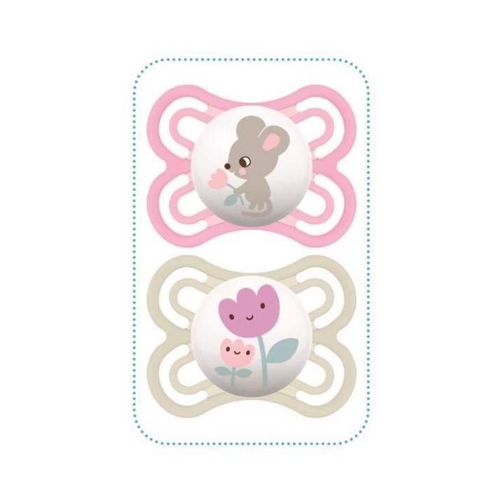 MAM Sucette Perfect - 2-6+m - Silicone - Bte stérilisation - Lot de 2