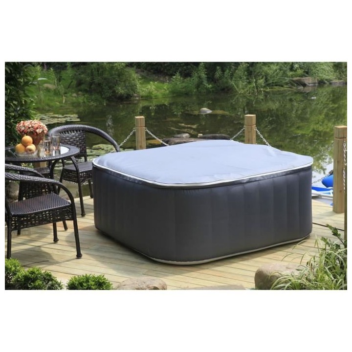 Spa gonflable SUNSPA - AC01-LED - 157 x 67 cm - 4 places - Carré (Liv