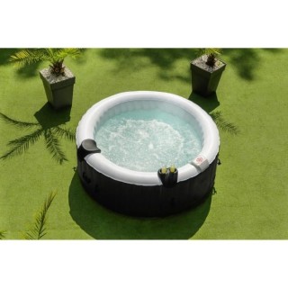SUN SPA Spa gonflable rond laminé Décor Rattan - 4 personnes - 1, 85