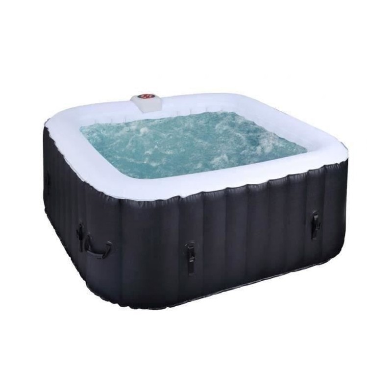 Spa gonflable SUNSPA - AC02 - 185 x 65 cm - 6 places - Carré (Livré avec filtre, cadenas, tapis de sol et couverture)