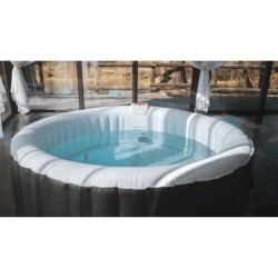 Spa gonflable SUNSPA - AF01 - 208 x 65 cm - 6 places - Rond (Livré avec filtre, cadenas, tapis de sol et couverture)