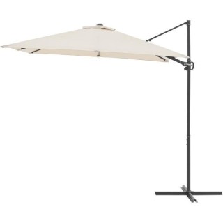 Parasol déporté carré 2,45 x 2,45m - Mat en aluminium avec toile po