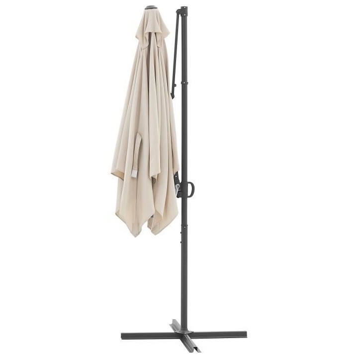 Parasol déporté carré 2,45 x 2,45m - Mat en aluminium avec toile po