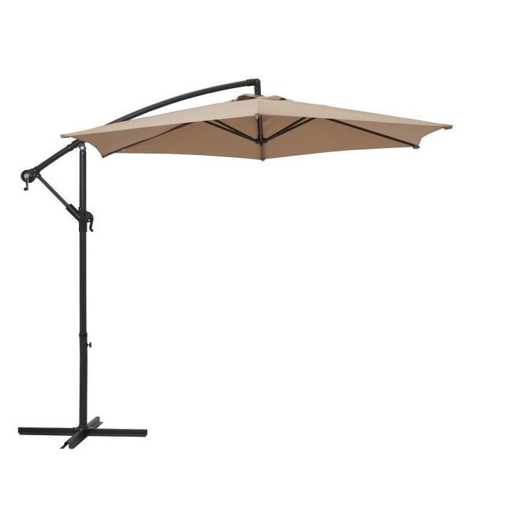 Parasol déporté diametre 3m - structure en aluminium avec toile poly