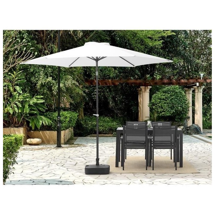 Parasol droit Diam. 3 m – Hauteur ajustable - Mat Aluminium et toile