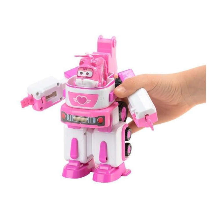 SUPER WINGS Véhicule Transformable en Robot 18 cm + 1 Figurine - Dizz