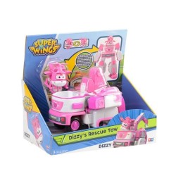 SUPER WINGS Véhicule Transformable en Robot 18 cm + 1 Figurine - Dizzy's Rescue Tow - EU720314