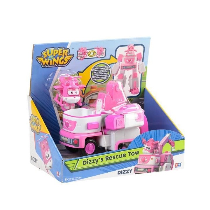 SUPER WINGS Véhicule Transformable en Robot 18 cm + 1 Figurine - Dizz