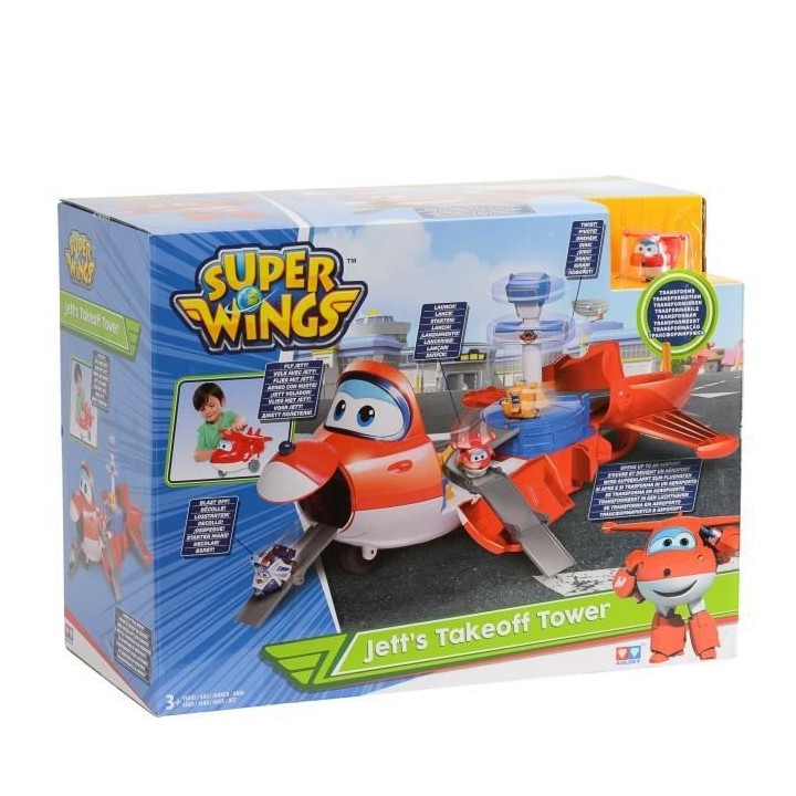 SUPER WINGS Playset Avion Jett's Takeoff Tower + 1 figurine Jett Pop-T