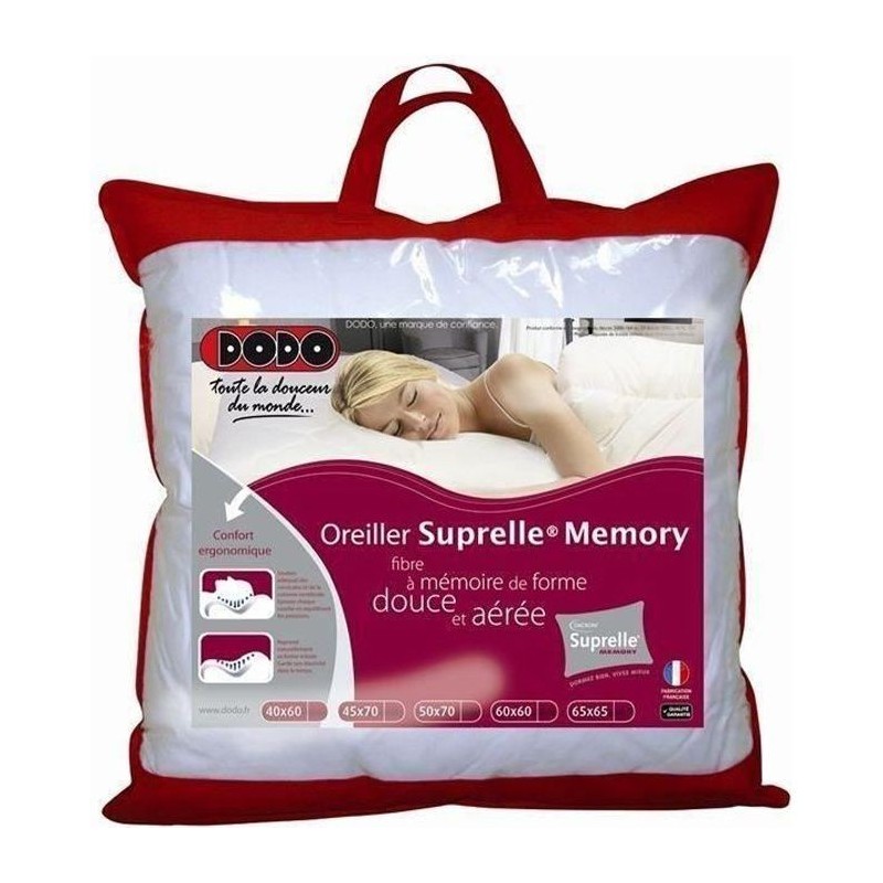 DODO Oreiller a mémoire de forme SUPRELLE MEMORY 65x65cm