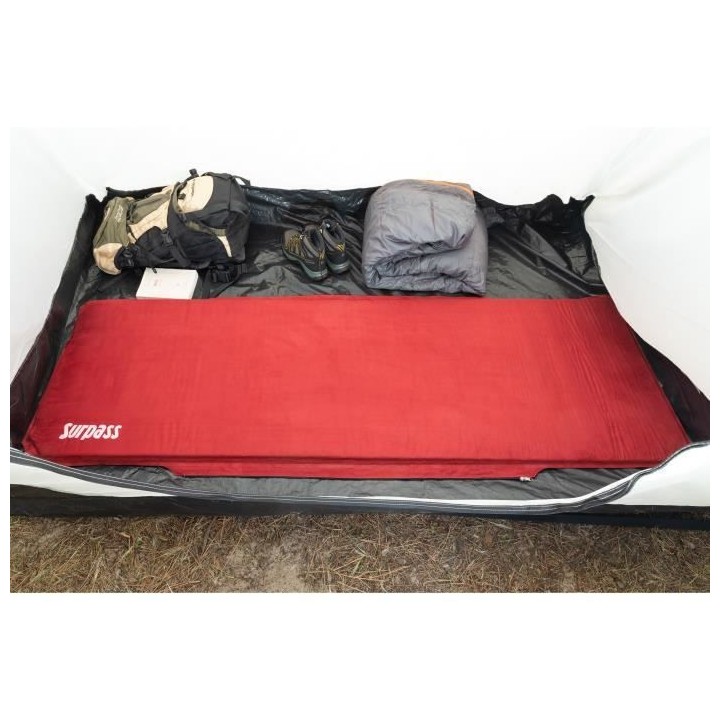 Matelas autogonflant de camping rouge SURPASS - Largeur 63 cm - 1 pers