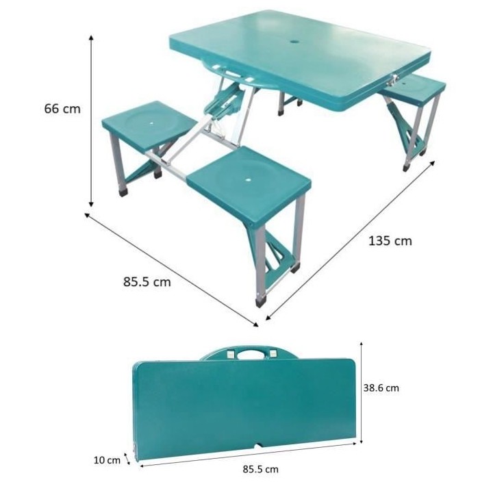 Table de camping pliante 4 personnes SURPASS vert