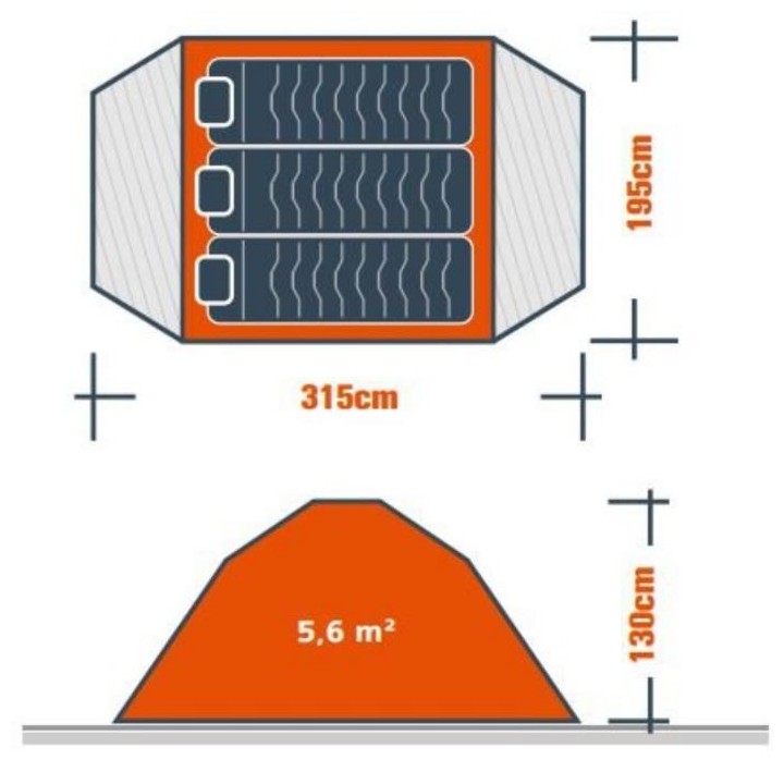 Tente 3 places SURPASS SURPTENT301G Gris