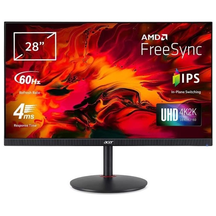 Ecran Gamer - ACER Nitro XV280Kbmiiprx - 28 UHD - Dalle IPS - 4ms - 2x