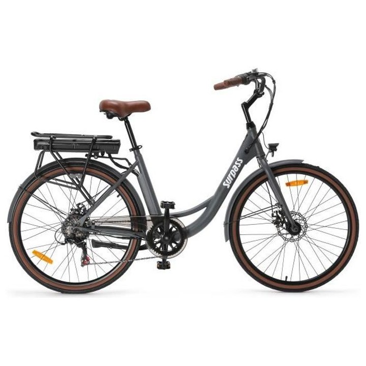 Vélo Électrique SURPASS SURVAEVILLEGRIS 26'' Gris 6 vitesses Batteri