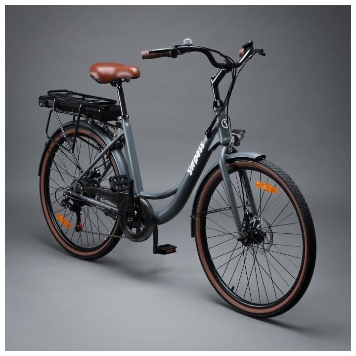 Vélo Électrique SURPASS SURVAEVILLEGRIS 26'' Gris 6 vitesses Batteri
