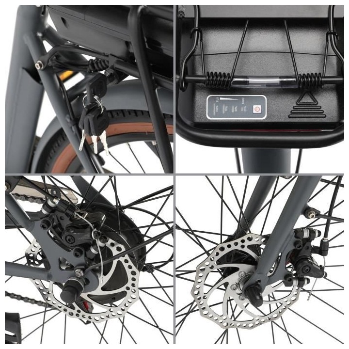 Vélo Électrique SURPASS SURVAEVILLEGRIS 26'' Gris 6 vitesses Batteri