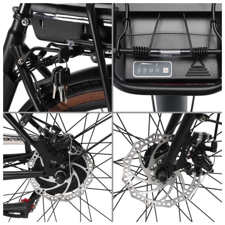 Vélo Électrique SURPASS SURVAEVILLENOIR 26'' Noir 6 vitesses Batteri